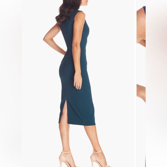 NEW Dress the Population Elle Sweetheart
Neck Sheath Midi Dress in Pine Size S - Picture 12 of 12